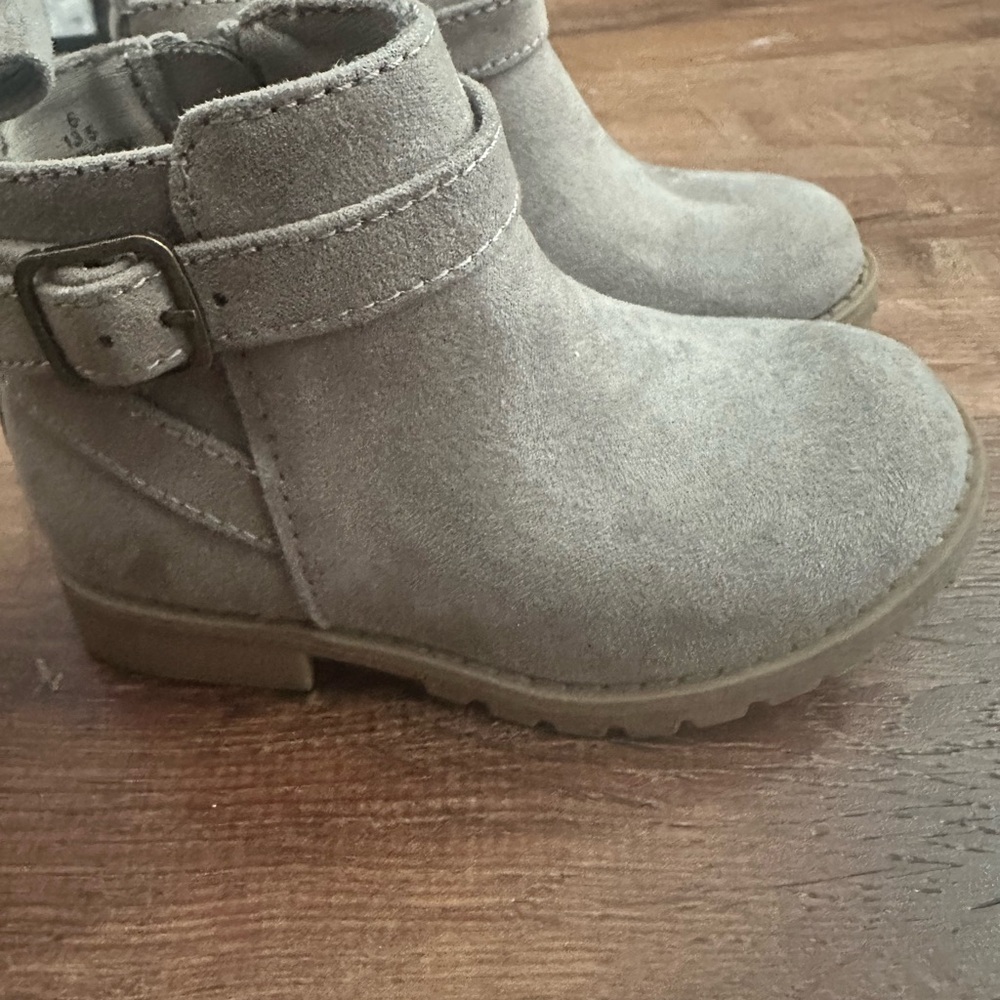 Gray Kids Ankle Boots